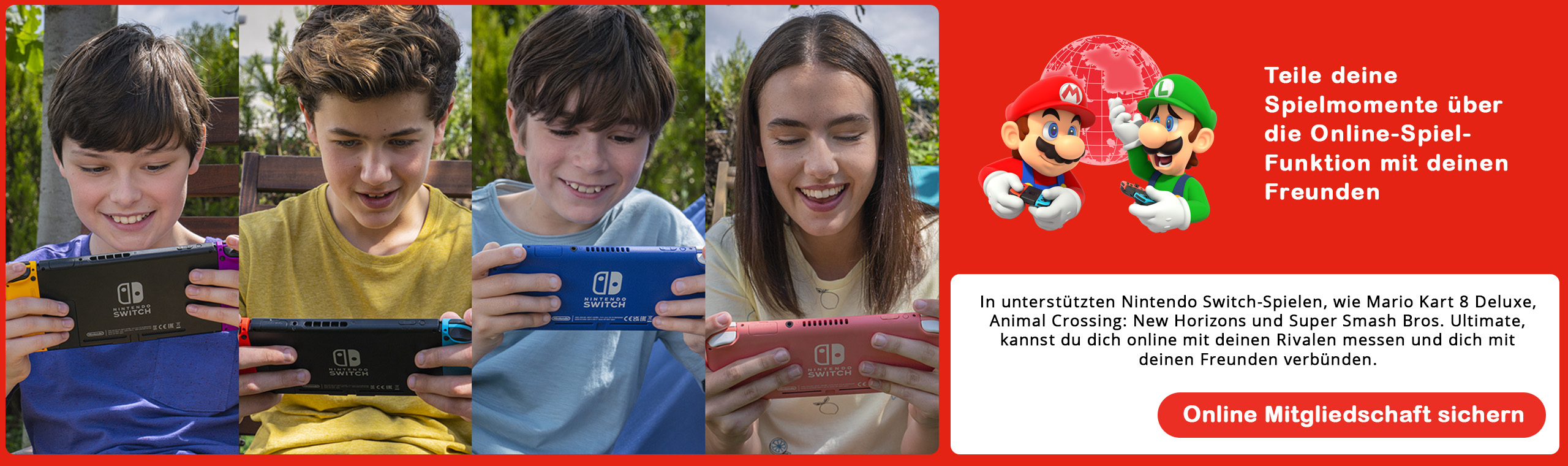 Teile deine Spielmomente über die Online-Spielfunktion mit anderen auf deiner Nintendo Switch mit Nintendo online - Jetzt bei GameStop sichern